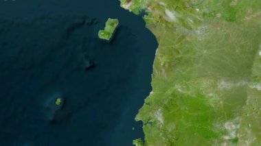 Ekvator Ginesi haritası - sür. Sınır. Uydu.