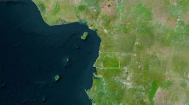 Ekvator Ginesi haritası - süzül. Sınır. Uydu.