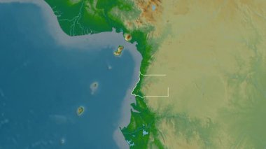 Ekvator Ginesi haritası - süzül. Sınır. Fiziksel.