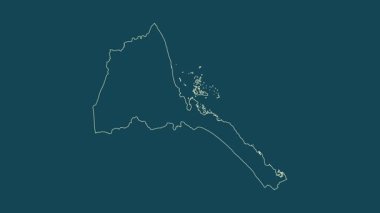 Eritre haritası - çizgi film. Sınır. Uydu.