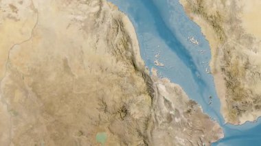 Eritre haritası - sür. Sınır. Uydu.