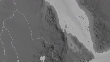 Eritre haritası - sür. Sınır. Gri Tonlama.