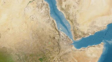 Eritre haritası - süzül. Sınır. Uydu.