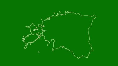 Estonya haritası - çizgi film. Sınır. Uydu.