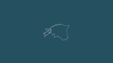 Estonya haritası - sağlam. Sınır. Desen.