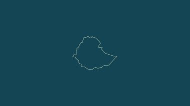 Etiyopya haritası - sağlam. Sınır. Uydu. Etiketler