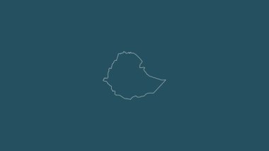 Etiyopya haritası - sağlam. Sınır. Desen.