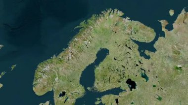 Finlandiya haritası - sür. Sınır. Uydu.