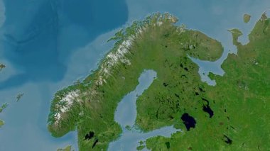 Finlandiya haritası - sür. Sınır. Uydu.