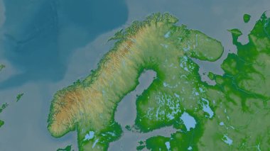 Finlandiya haritası - sür. Sınır. Fiziksel.