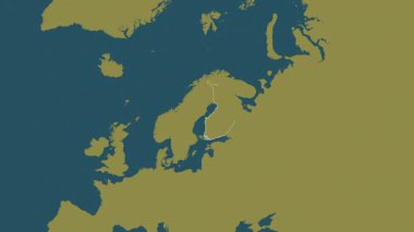 Finlandiya haritası - süzül. Sınır. Desen.