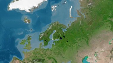 Finlandiya haritası - yakınlaştır. Sınır. Uydu.