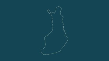 Aland haritalı Finlandiya - çizgi film. Sınır. Uydu.