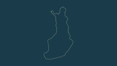 Aland haritalı Finlandiya - çizgi film. Sınır. Fiziksel.