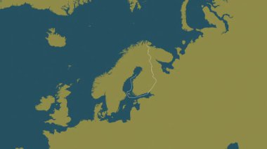 Aland haritalı Finlandiya - süzül. Sınır. Desen.