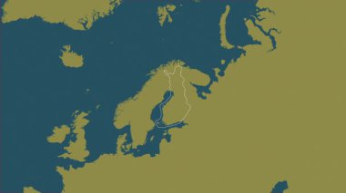 Aland haritalı Finlandiya - yakınlaştır. Sınır. Desen.