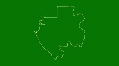 Gabon haritası - çizgi film. Sınır. Uydu.