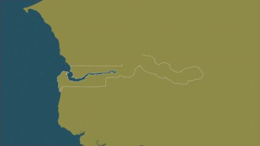 Gambiya haritası - özüt. Sınır. Desen.
