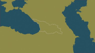 Georgia haritası - yakınlaştır. Sınır. Desen.