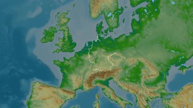 Almanya haritası - süzül. Sınır. Fiziksel.