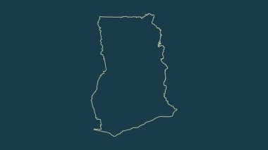 Gana haritası - çizgi film. Sınır. Fiziksel.