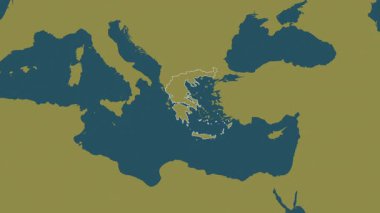 Yunanistan haritası - süzül. Sınır. Desen.