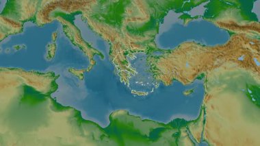 Yunanistan haritası - süzül. Sınır. Fiziksel.