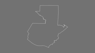 Guatemala haritası - çizgi film. Sınır. Gri Tonlama.