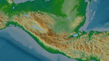 Guatemala haritası - sür. Sınır. Fiziksel.