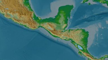 Guatemala haritası - süzül. Sınır. Fiziksel.