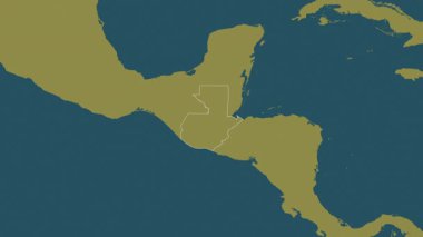 Guatemala haritası - yakınlaştır. Sınır. Desen.