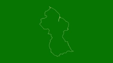 Guyana haritası - çizgi film. Sınır. Uydu.