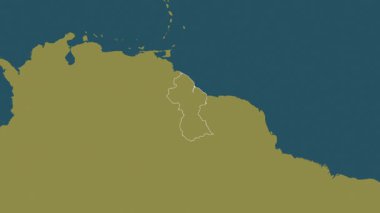 Guyana haritası - yakınlaştır. Sınır. Desen.