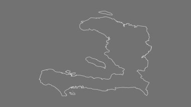 Haiti haritası - çizgi film. Sınır. Gri Tonlama.