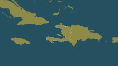 Haiti haritası - özüt. Sınır. Desen.