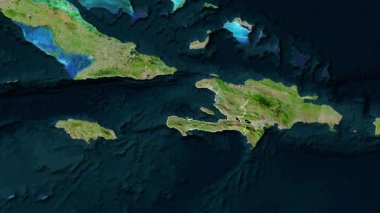 Haiti haritası - süzül. Sınır. Uydu.