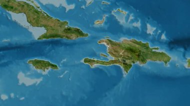 Haiti haritası - süzül. Sınır. Uydu.