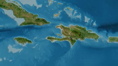 Haiti haritası - yakınlaştır. Sınır. Uydu.