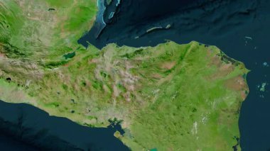 Honduras haritası - sür. Sınır. Uydu.