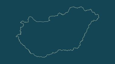 Macaristan haritası - çizgi film. Sınır. Uydu.