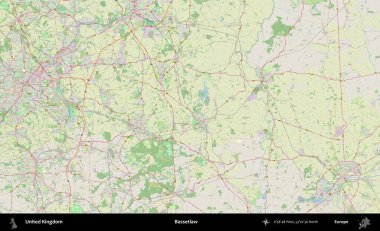 Bassetlaw. Bir OpenStreetMap Alman stil haritası üzerinde Birleşik Krallık 'ın idari alanı