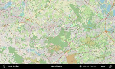 Bracknell Ormanı. Bir OpenStreetMap Alman stil haritası üzerinde Birleşik Krallık 'ın idari alanı
