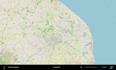 Geniş arazi. Bir OpenStreetMap Alman stil haritası üzerinde Birleşik Krallık 'ın idari alanı