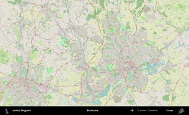 Broxtowe. Bir OpenStreetMap Alman stil haritası üzerinde Birleşik Krallık 'ın idari alanı