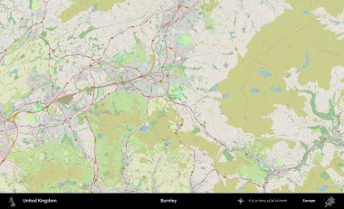 Burnley. Bir OpenStreetMap Alman stil haritası üzerinde Birleşik Krallık 'ın idari alanı