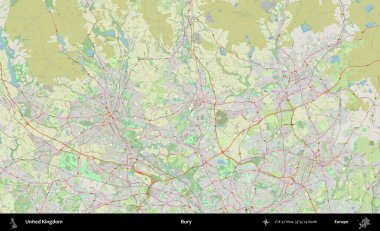 Gömmek. Bir OpenStreetMap Alman stil haritası üzerinde Birleşik Krallık 'ın idari alanı