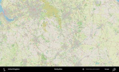 Derbyshire 'da. Bir OpenStreetMap Alman stil haritası üzerinde Birleşik Krallık 'ın idari alanı