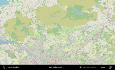 Doğu Dunbartonshire. Bir OpenStreetMap Alman stil haritası üzerinde Birleşik Krallık 'ın idari alanı