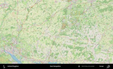 Doğu Hampshire. Bir OpenStreetMap Alman stil haritası üzerinde Birleşik Krallık 'ın idari alanı