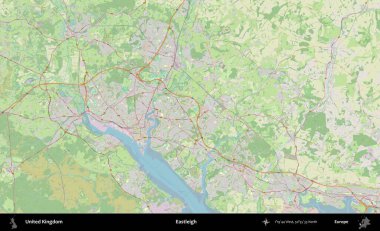 Eastleigh 'de. Bir OpenStreetMap Alman stil haritası üzerinde Birleşik Krallık 'ın idari alanı